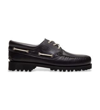 Timberland para hombre. TB0A2PDQAJC1 Náuticos de 3 ojales de piel negro (41 W), Plano, Cordones, Casual