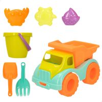 colorbaby color beach - set de playa infantil con camion volquete 30 cm pala rastrillo cubo y moldes juguete de arena para ninos a partir de 18 meses juegos para verano juguetes para la arena