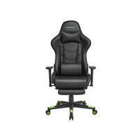 silla gaming giratoria con respaldo inclinable negro y rojo negro  verde
