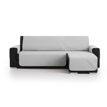 Funda Chaiselongue Acolchada Reversible 280 Brazo Derecho Spirit Gris Claro