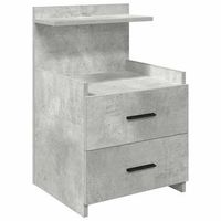mesita de noche  mesilla de noche  cabinete de noche con 2 cajones gris hormigon 40x365x62 cm cfw43827