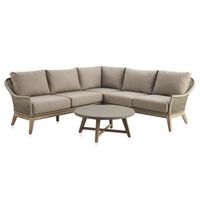 rinconera pack de 3 piezas madera de acacia con cojines