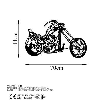 Decoración Pared De Metal Motorcycle Negro 70x44 Cm