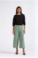 jersey de lurex con cuello redondo y estampado calado black