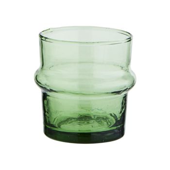 Pequeño vaso de agua de cristal verde