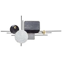 decoracion de pared de hierro metal irregular moderno horizontal gris ovar