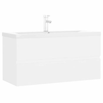 Mueble De Almacenaje | Mueble Con Lavabo Madera De Ingeniería Blanco