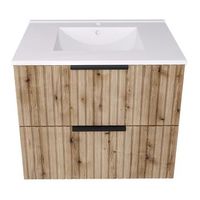 mueble de bano con lavabo veppenssan 61x47x52 cm - efecto roble encasa
