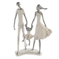 casablanca by gilde figura decorativa escultura familia blanco plata h 12 cm