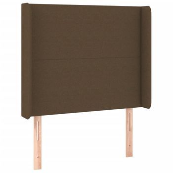 Cabecero Cama Mueble De Dormitorio Con Led De Tela Oscuro 93 X 16 X 118/128 Cm Marrón M02_0001116
