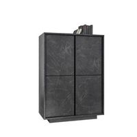 aparador de 4 puertas coleccion colomarmo color negro efecto marmol ideal para su sala de estar o comedor