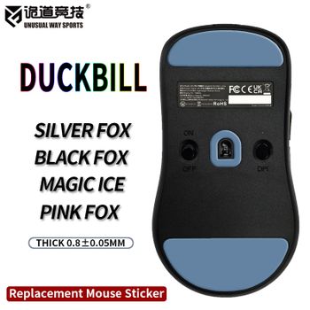 Pies para Mouse UnusualWaySports, Tipo ATK Duckbill, Superficie Ultra Curvada, PTFE Anti Colapso, Magic Ice, Rosa, Negro, Plateado, Fox