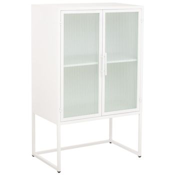 Vitirina de metal blanco con 2 puertas  65x38,5x105,5h cm
