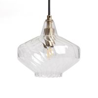 ledkia lighting - lampara colgante cristal blas  diseno vintage anos 20  compatible con bombilla e14  ideal para salon dormitorio cocina  dimensiones 1600xo200 mm transparente cristal