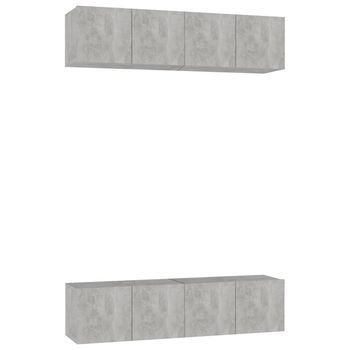 Set 4 Uds Muebles Tv | Mueble De Salón | Armario Tv Madera Ingeniería Roble Sonoma