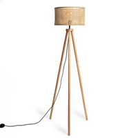 lampara de pie ratan y madera adirane natural
