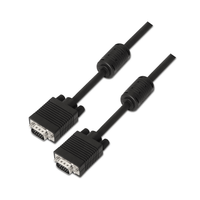 cable aisens svga con ferrita conectores tipo d-sub hdb15 macho doble apantallado 6m negro a113-0073