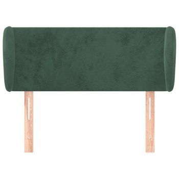 Cabecero Cama Mueble De Dormitorio De Terciopelo Verde Oscuro 103 X 23 X 78/88 Cm Verde M02_0008559
