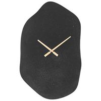 reloj de pared aluminio 64x44 cm negro forma irregular manecillas doradas decoracion ganges