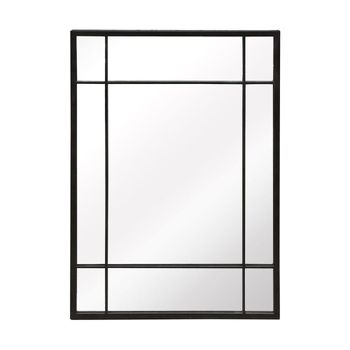 Espejo rectangular de metal negro 97x67 cm