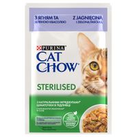 cat chow 52 x 85 g - pack ahorro - sterilised cordero y judias verdes