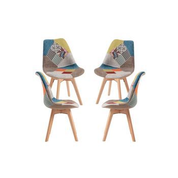 Pack 4 Sillas Synk Patchwork - Patchwork Colores