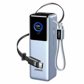 UGREEN PB728 200W 90Wh 25000mAh Batería externa con pantalla inteligente. Viene con cables USB-C1/USB-C2. Fuente de alim