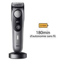 braun beardtrimmer bt9420 mojado y seco negro gris