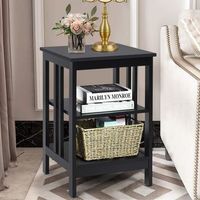 mesita de noche 3 nivelesmesilla auxiliar mesa costway 40 x 40 x 61 cm preto