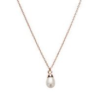cadena de mujer de plata chapada en oro rosa 925 con perla