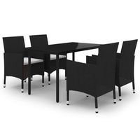set comedor de jardin 5 piezas  mueble de jardin y cojines ratan sintetico y vidrio