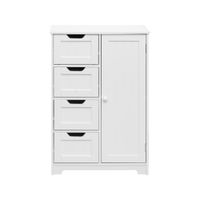 mueble de bano con 4 cajones y 1 puerta en madera blanco