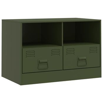 Mueble Para Tv | Mueble De Salón | Gabinete De Tv De Acero Verde Oliva 67x39x44 Cm