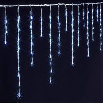 Cortina Estalactita Exterior 25m 1500 Led Blanco Frío + Transformador