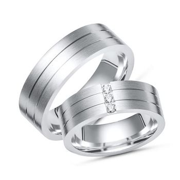 Alianzas plata 925 grabado circonita