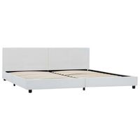 cama matrimonial  cama doble  estructura de cama de cuero sintetico blanco 180x200 cm cfw23427