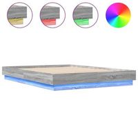 cama matrimonial  cama para adultos  estructura de cama con luces led gris sonoma 120x200 cm