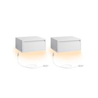 mesita de noche colgante luz estante de pared con cajon