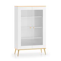 vajillero 2 puertas y dorado fachada de mdf blanco