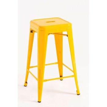 Pack 2 Taburetes Torix Bajos 65 Cm De Acero Reforzado 65*40*40 Cm - Amarillo