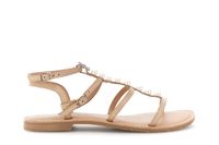 sandalias planas de piel con hebilla joya nude 36