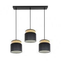 fabrilamp lampara lineal modelo kandy 3 luces naturalnegro