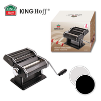 maquina de pasta manual kinghoff profesional acero kh-1927 para lasana tagliatelle 6mm y linguina 2mm plegable