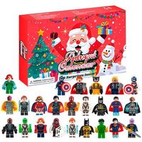 calendario de adviento con figuritas de regalo para decorar 24 figuras diferentes de superheroes 37x35x23 cm color multicolor