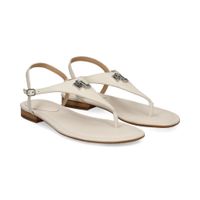 lauren ralph lauren sandalias planas mujer - blanco talla 7