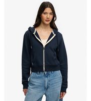 superdry para mujer w2012286a sudadera essential logo cropped ziphood marino s casual algodon