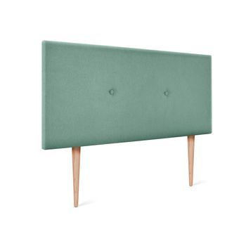 Cabecero De Tela Aqualine Liso Con Botones 95x105cm Con Patas Camas 90 - Verde Agua