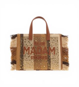 RUE MADAM PARIS para mujer. 1529 Bolso Casablanca Mini Tote marrón (OSFA), Casual, Poliuretano