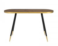 consola art deco de madera de fresno con detalles dorados