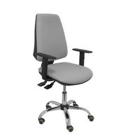 silla de oficina ergonomica con mecanismo sincro y regulable en altura - asiento y respaldo tapizados en tejido bali color gris - brazos regulables - espuma viscoelastica - uso intensivo 24 horas piqueras y crespo modelo elche